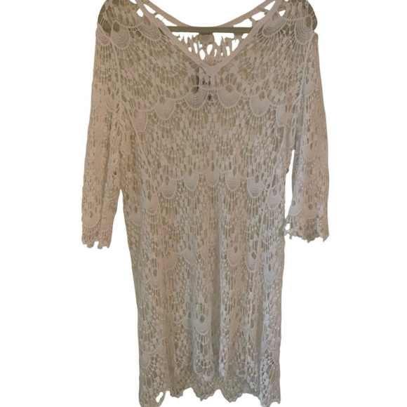 SURF GYPSY Cotton Lace Crochet Beach Boho Cover Up - Picture 10 of 10